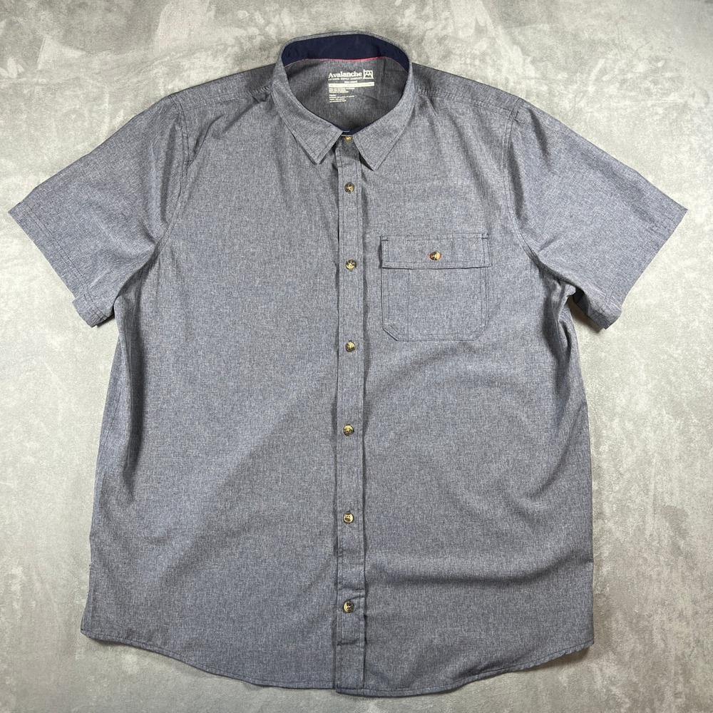 Avalanche‎ Outdoor Supply Co Mens XL Gray Short Sleeve Button Down Shirt
